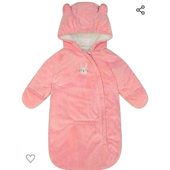 BNWT•Carter's Baby-Girls Baby Infant One Piece Snowsuit Coat WARM 0/6m Carseat S - Picture 1 of 5